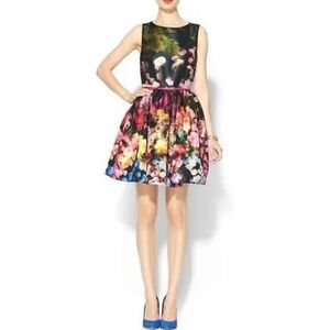 Red Valentino - Sleeveless Fit & Flare Dress - Dark Romantic Floral